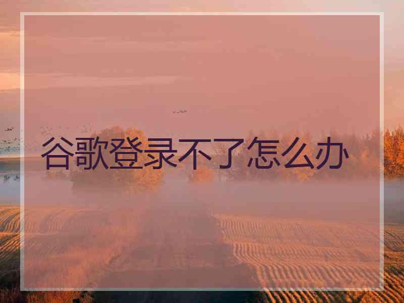 谷歌登录不了怎么办