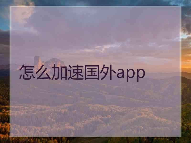 怎么加速国外app