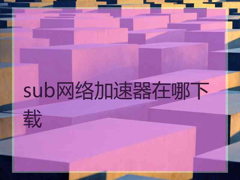 sub网络加速器在哪下载