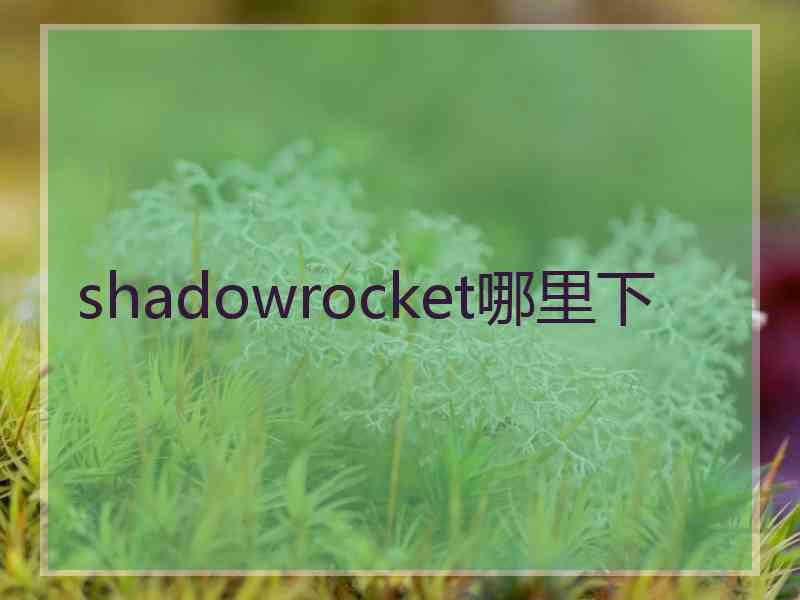 shadowrocket哪里下