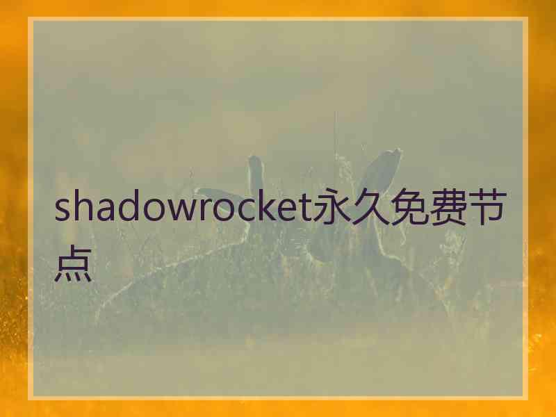 shadowrocket永久免费节点