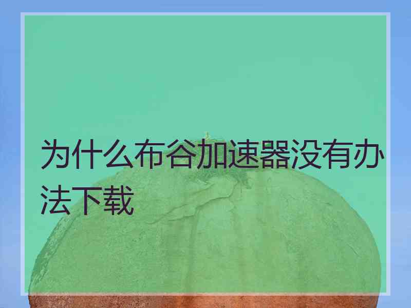 为什么布谷加速器没有办法下载