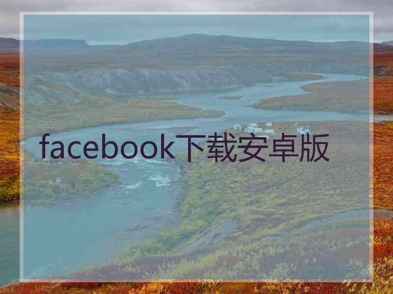 facebook下载安卓版