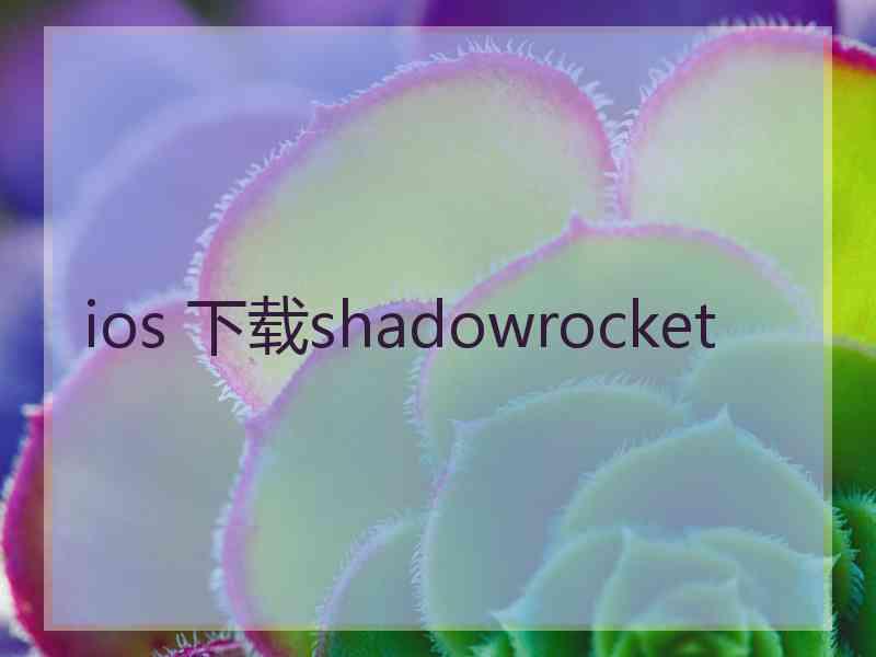 ios 下载shadowrocket