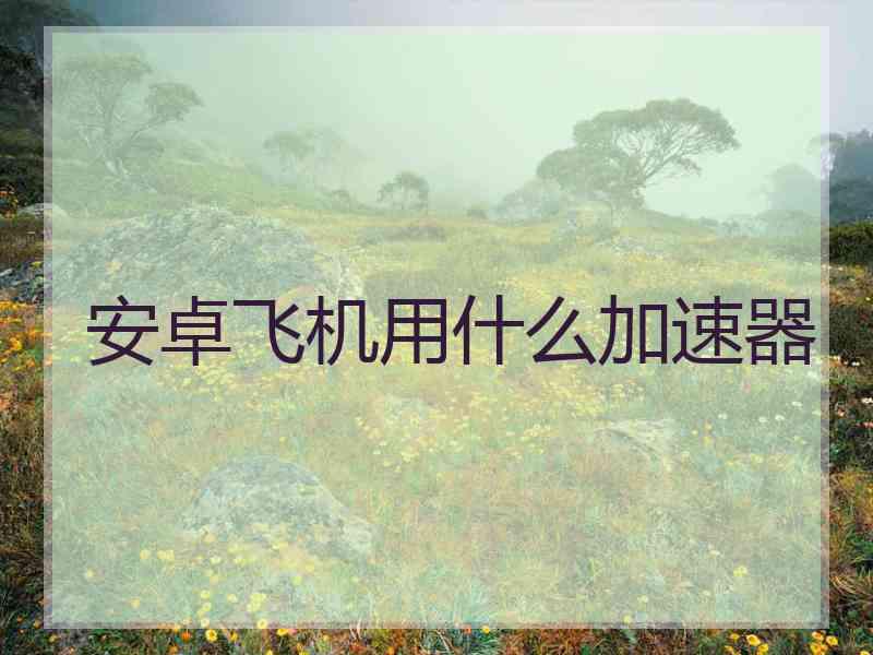 安卓飞机用什么加速器