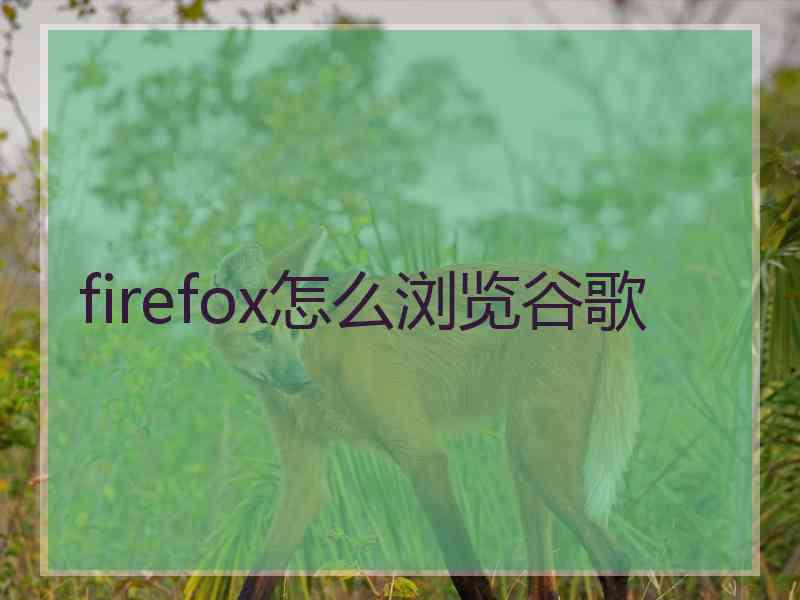 firefox怎么浏览谷歌