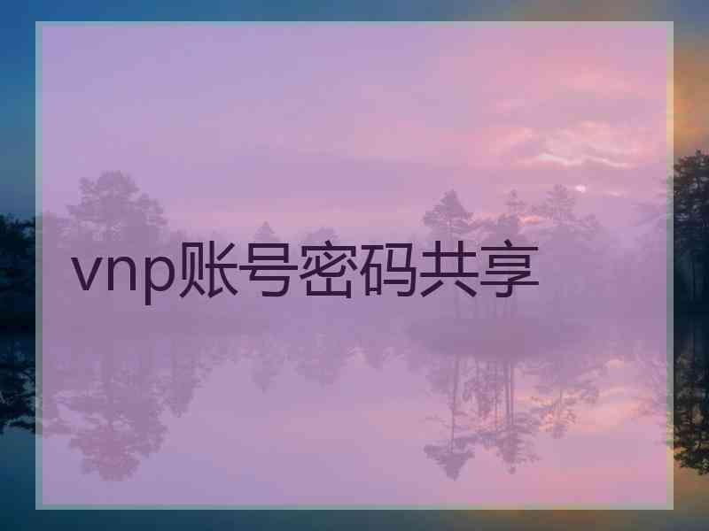 vnp账号密码共享