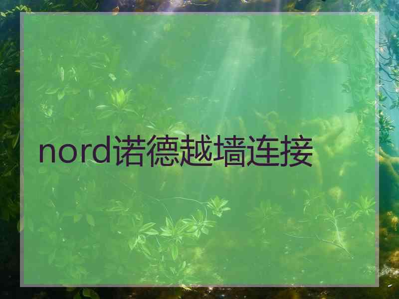 nord诺德越墙连接