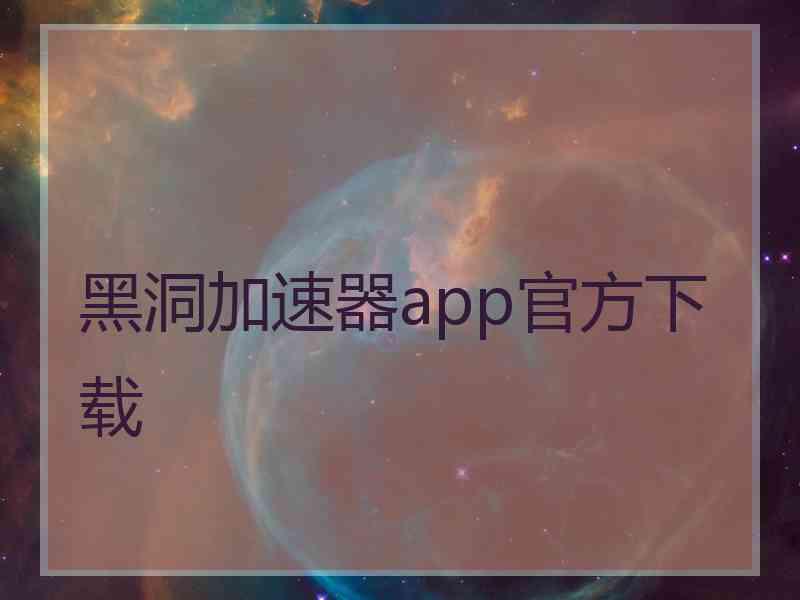 黑洞加速器app官方下载