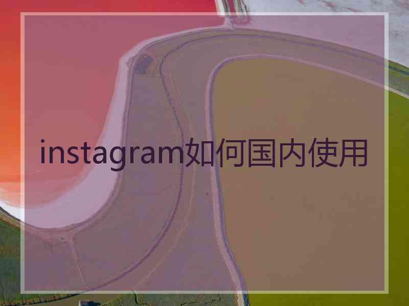 instagram如何国内使用