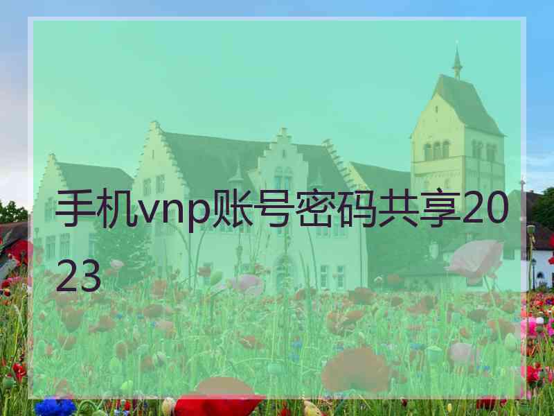 手机vnp账号密码共享2023