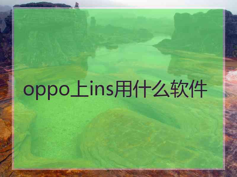 oppo上ins用什么软件