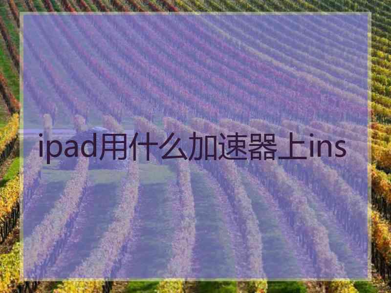 ipad用什么加速器上ins