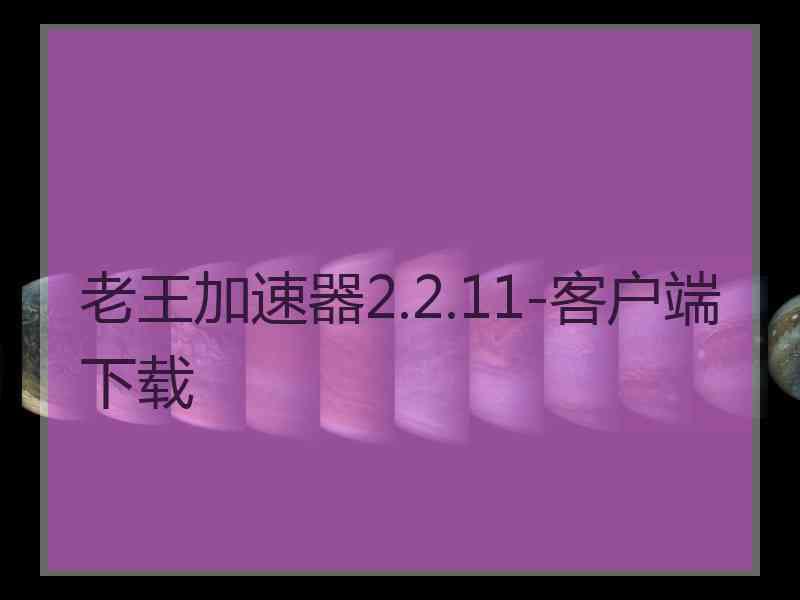 老王加速器2.2.11-客户端下载