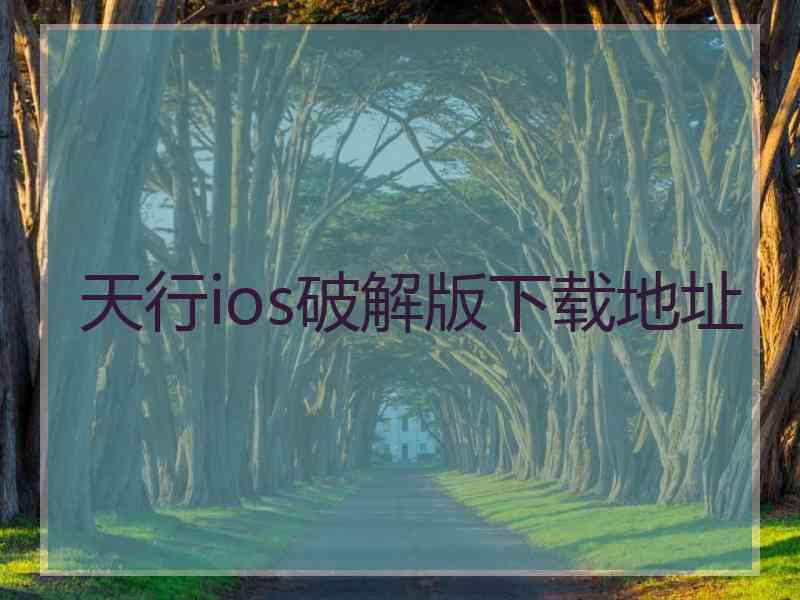 天行ios破解版下载地址