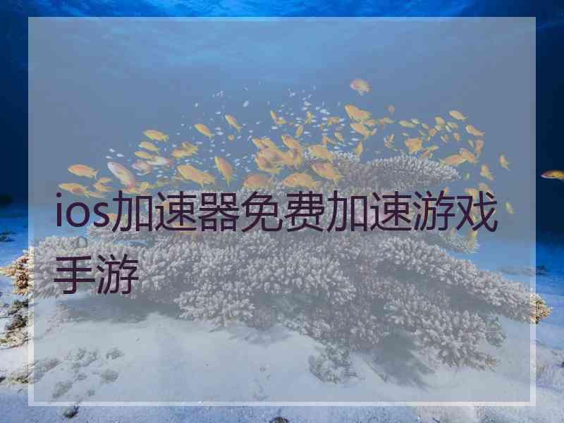 ios加速器免费加速游戏手游