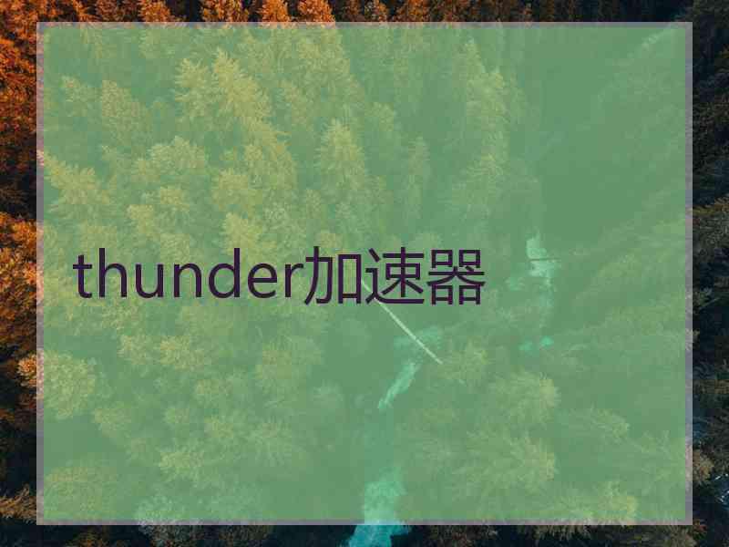 thunder加速器