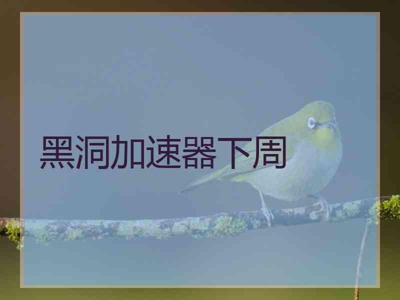 黑洞加速器下周