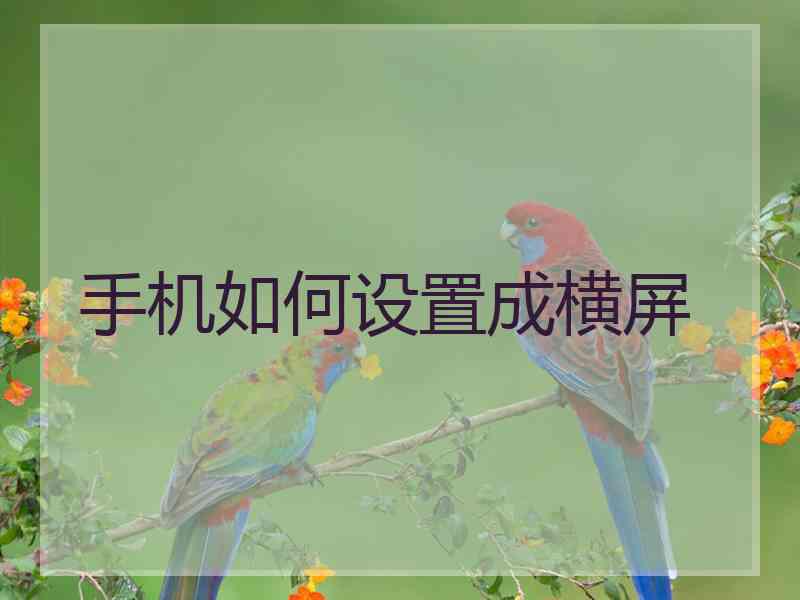 手机如何设置成横屏
