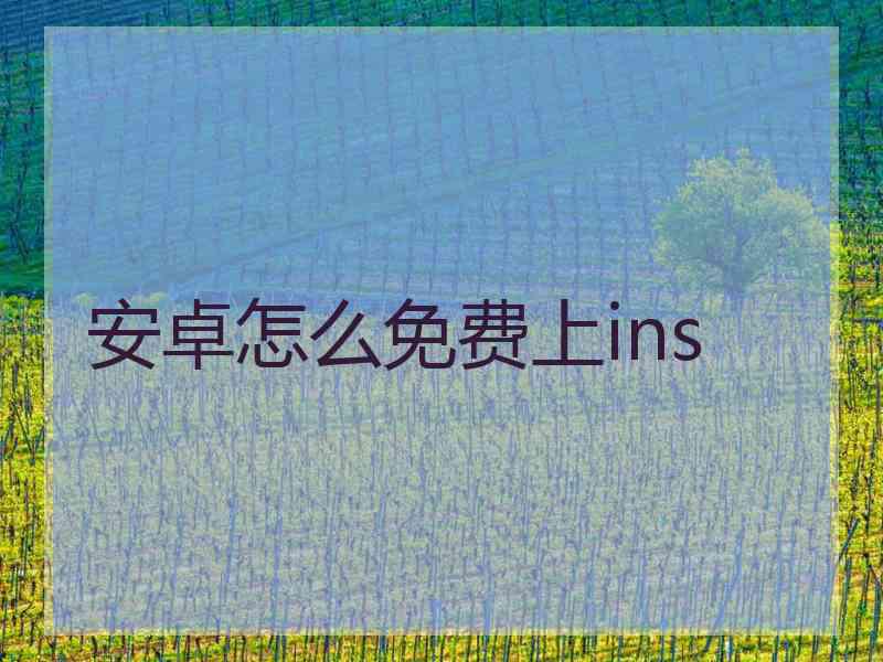 安卓怎么免费上ins