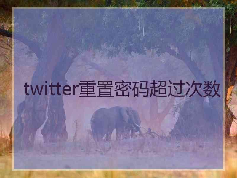 twitter重置密码超过次数