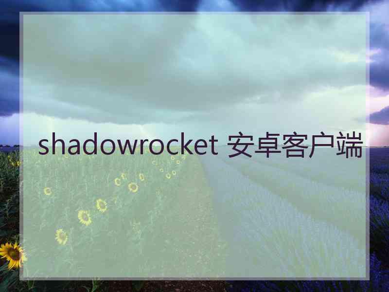 shadowrocket 安卓客户端