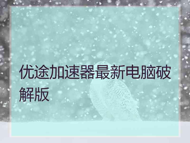 优途加速器最新电脑破解版