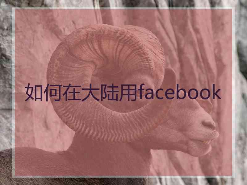 如何在大陆用facebook