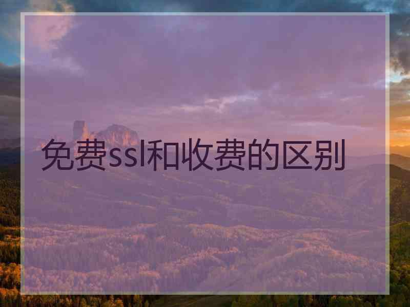 免费ssl和收费的区别