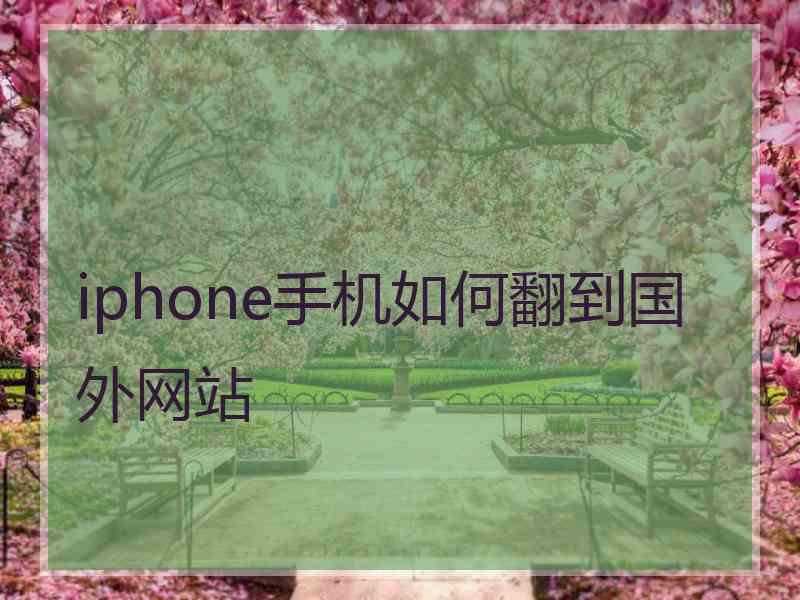 iphone手机如何翻到国外网站