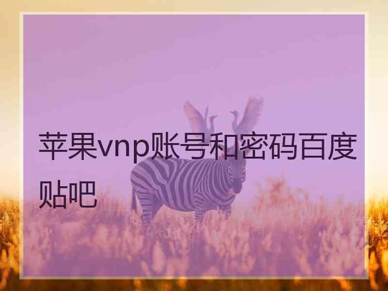 苹果vnp账号和密码百度贴吧