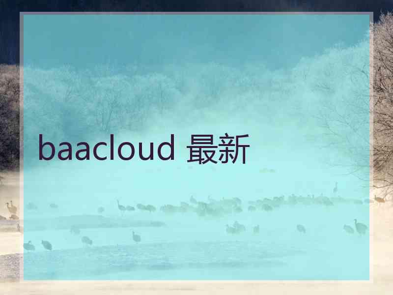 baacloud 最新