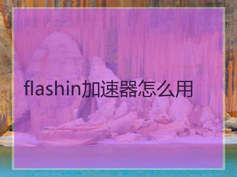 flashin加速器怎么用 flashin加速器怎么用